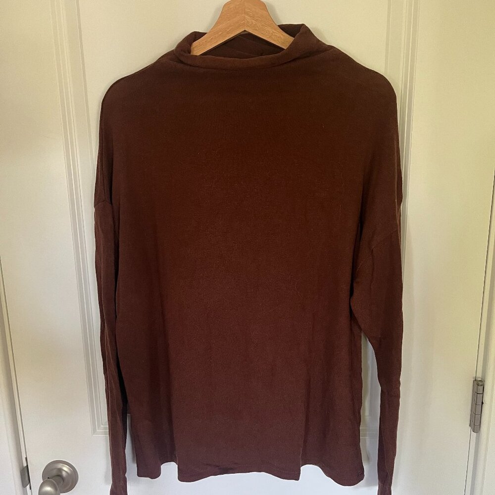 Reformation Brown Cowl Neck Sweater